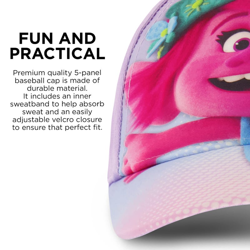 DreamWorks girls Kids Hat for Ages 4-7, Trolls Baseball Cap, Purple, 4-7 Years US - Image 4